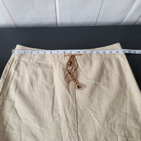 Dressbarn Linen Blend Midi Skirt, Women’s 12, Khaki, Lightweight, Flowy, Boho - Picture 5 of 6